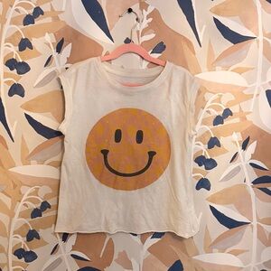 Tiny Whales Smiley Face Tee  - Cream